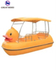 Great Water Amusement Park Equipment Family Leisure Sightseeing Boat 4 Seats Yellow Duck Fiberglass Pedal Boat for Sale