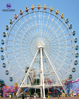 Amusement park rides fiberglass cabin 65m ferris wheel for sale