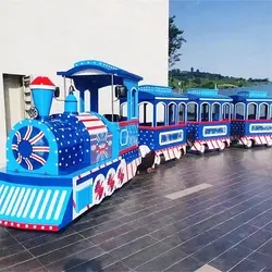 Low Price Tourist Attraction Amusement Park Family Games Electric Battery Drive England Vintage Trackless Train Ride