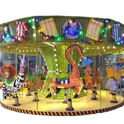 Commercial theme park kiddie amusement rides Madagascar carousel merry go round for sale