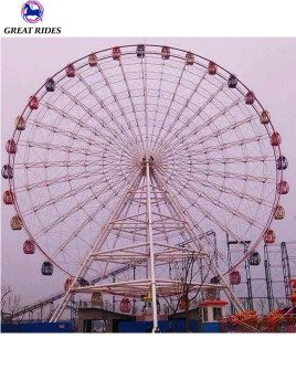The Latest Children Play Center Equipment Electric Kiddie Games Rides 128 Passengers Capacity Ferris Wheel With Lights 
