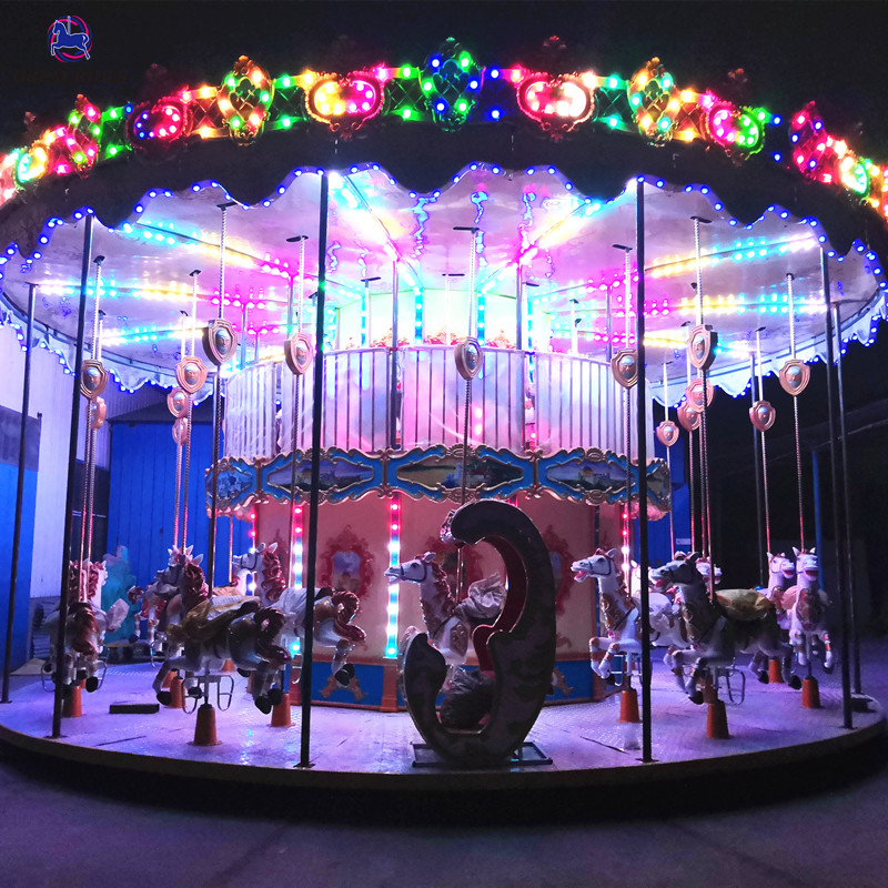 36 seats family rides double decker carousel for amusement park