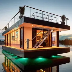 New Product Aluminum Luxury Water House Modular Pontoon Mobile House Floating Hotel Houseboat
