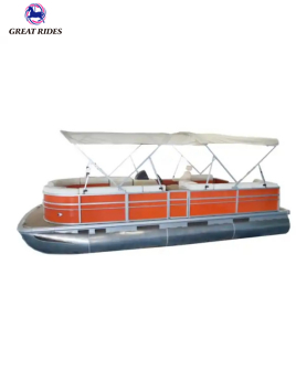 Hot Selling Water Attractions Aluminum Aqua Equipment 15 Feet Luxury Pontoon Boat Entertainment Leisure Cruiser 
