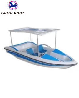 Hottest Product Water Play Equipment 5 Capacity Fiberglass Electric Boat Family Leisure Pedal Boat For Offshore Water