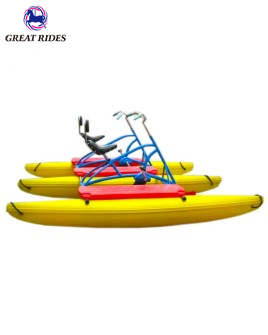 High Quality LLDPE Water Bikes Pontoons Banana Tubes Floating Family Foot Pedal Boats Bicycles 