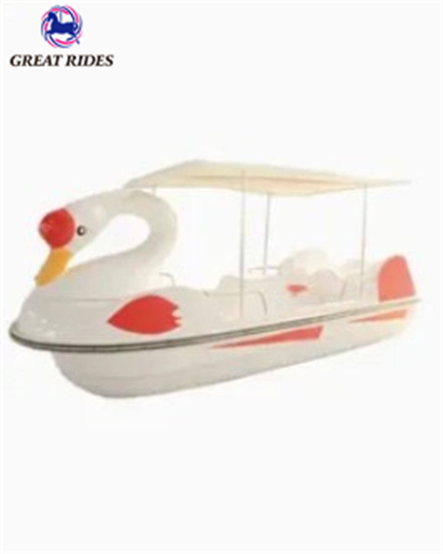 Manufacturer Price Goose Design Drifting Boat Water Entertainment Equipment 4 seats FRP Pedal boat for Sale